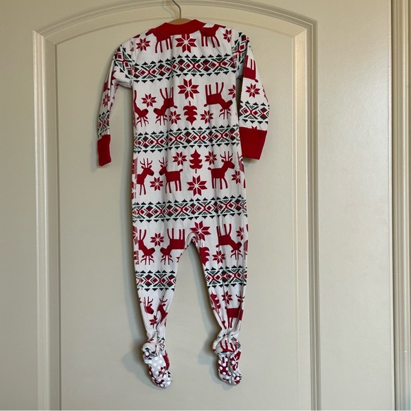 12-18M Hanna Andersson Holiday Print Zip Footed Sleeper - Picture 3 of 6